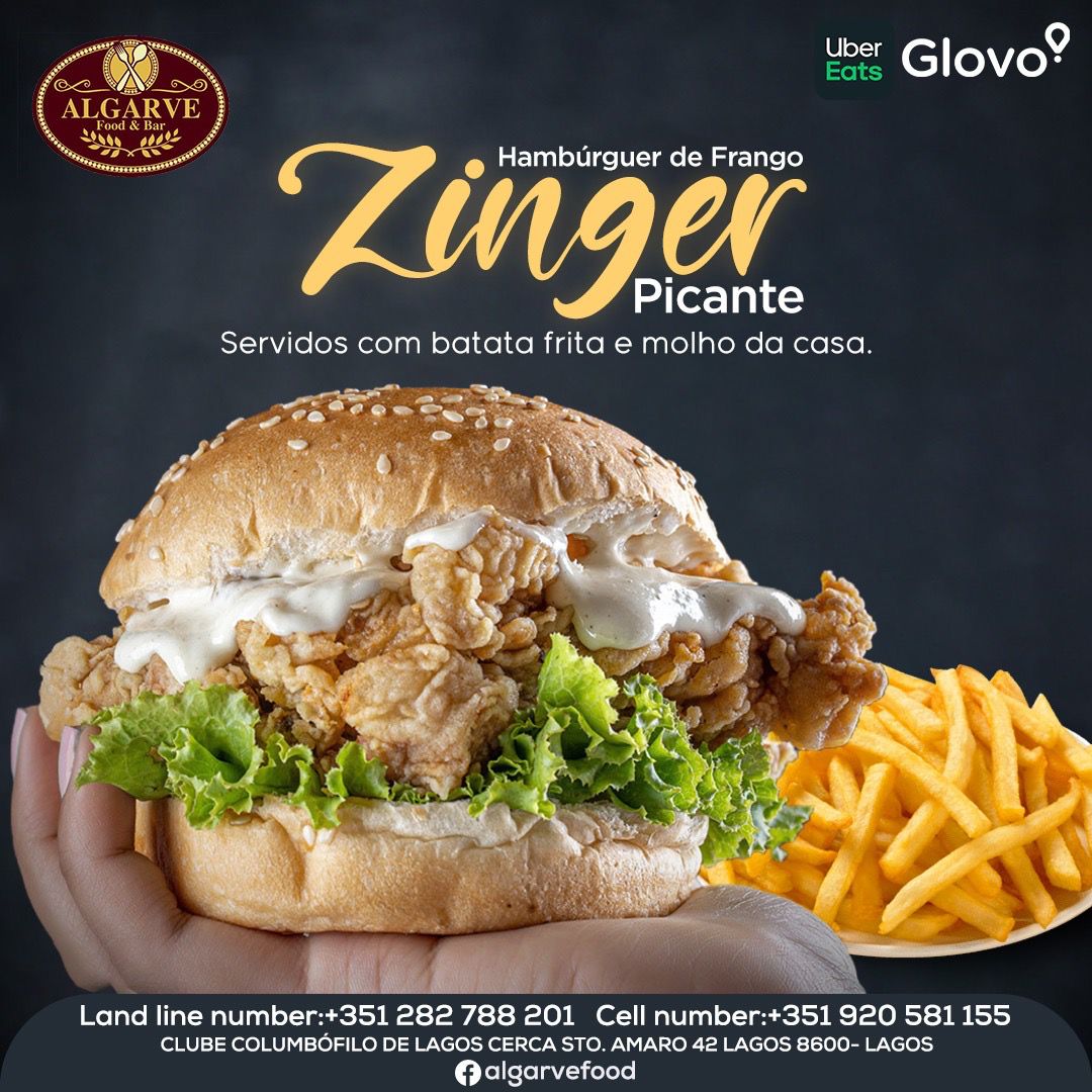 Burgers - Hambúrguer de Frango Zinger Picante