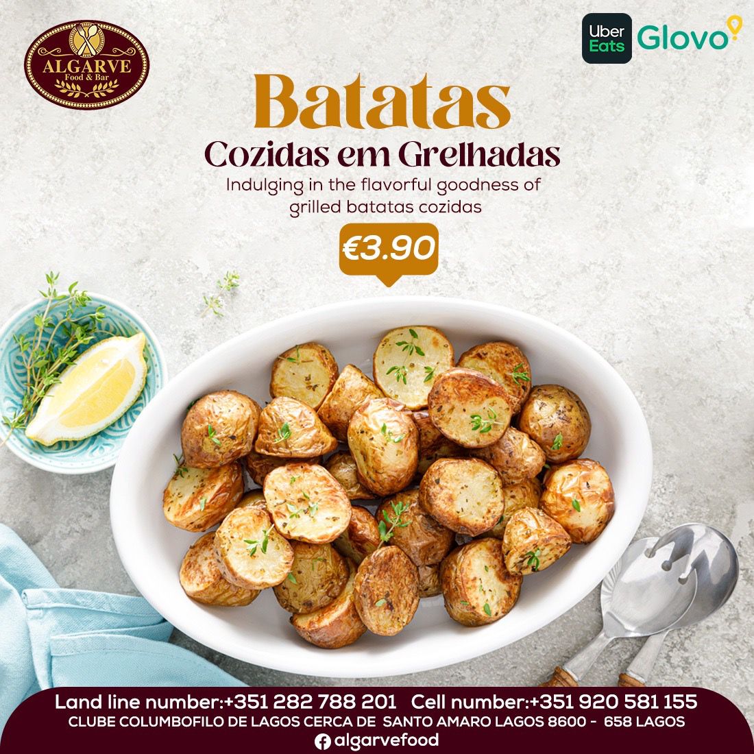 Batatas Cozidas em Grelhadas